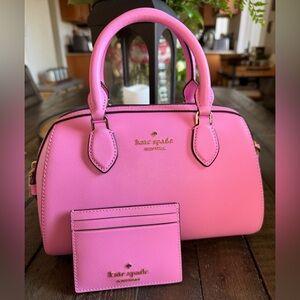 Kate Spade Pink Satchel and Matching Cardholder, NWT